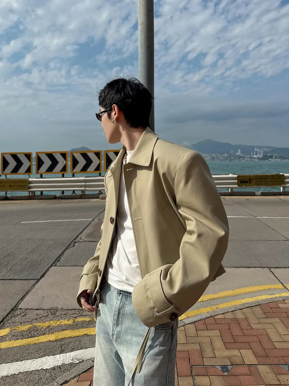 DBW Doublewin Detachable Wide-Shoulder Trench Coat