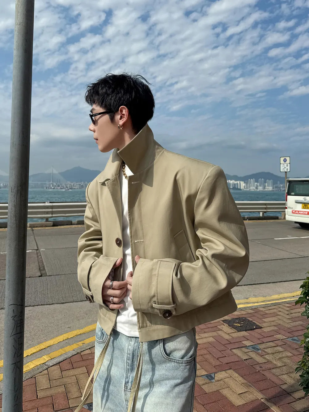 DBW Doublewin Detachable Wide-Shoulder Trench Coat