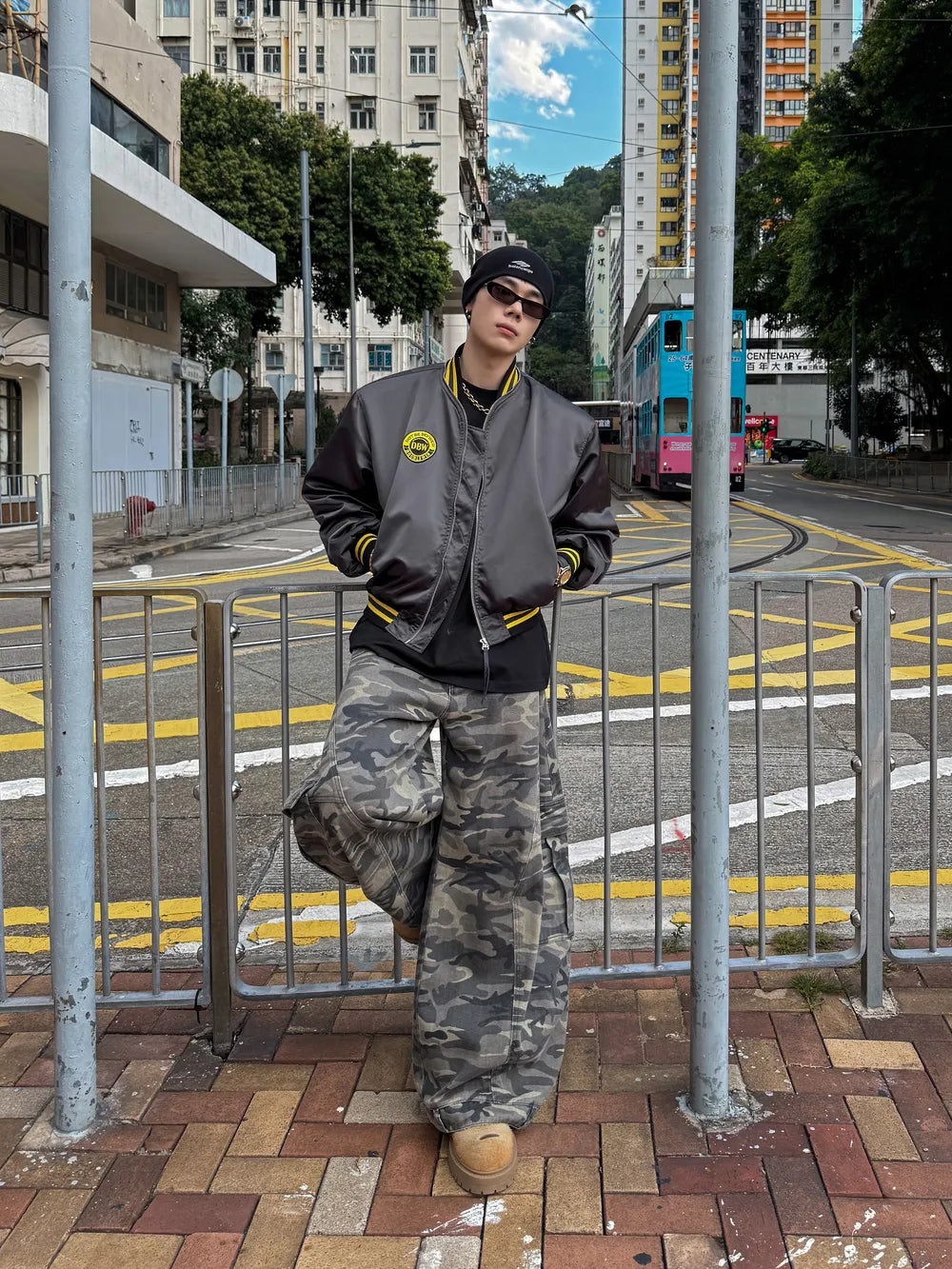 DBW Doublewin Silver Grey Color-Block Baseball Jacket
