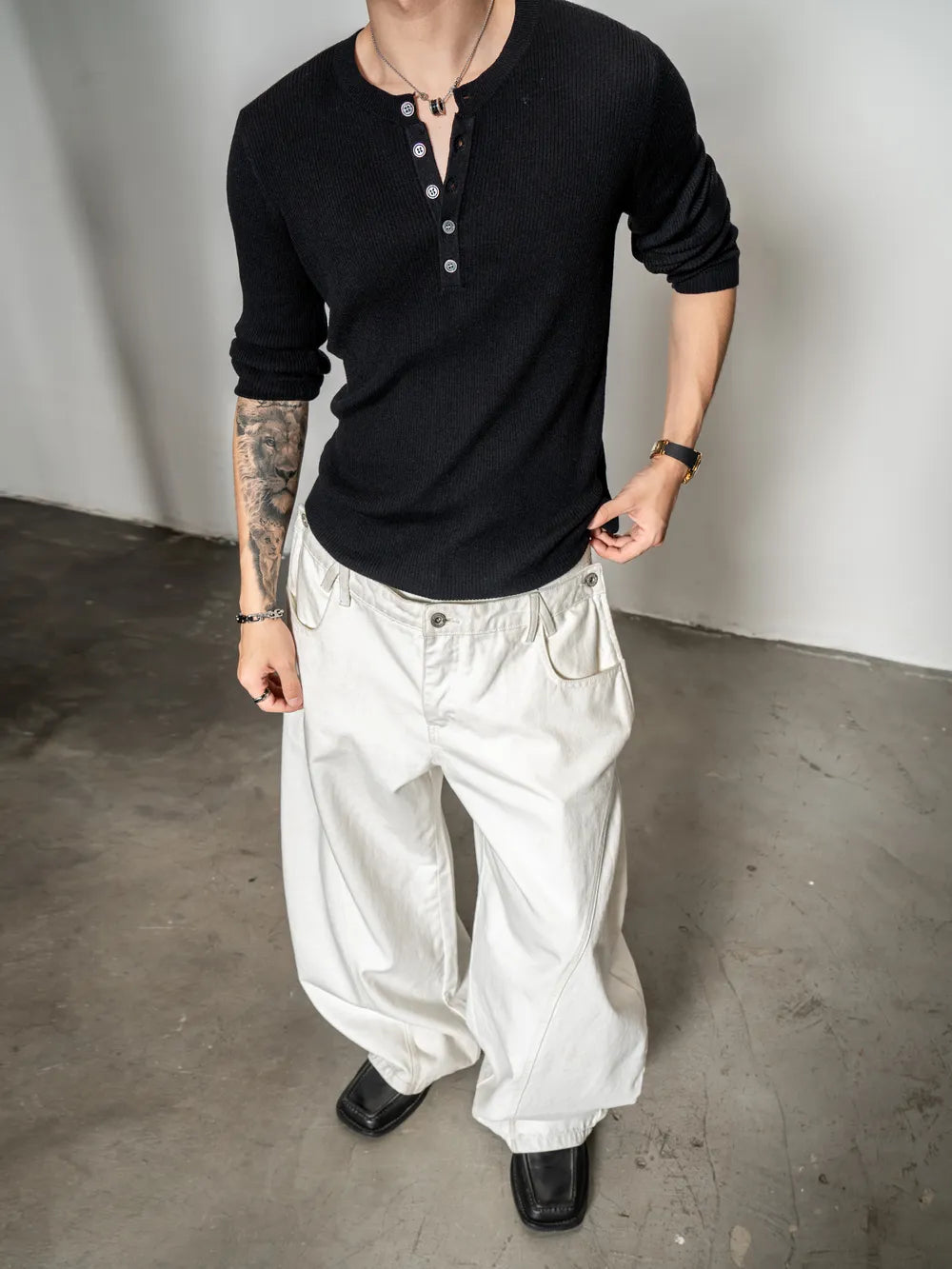 DBW Doublewin Slim Fit Henley Shirt