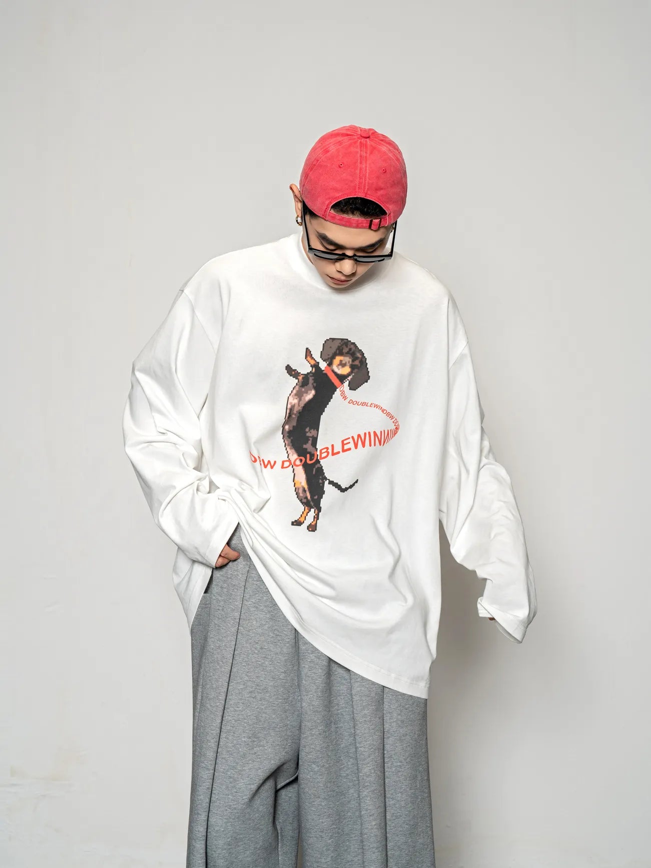 DBW Doublewin Dachshund Print Long Sleeve T-Shirt