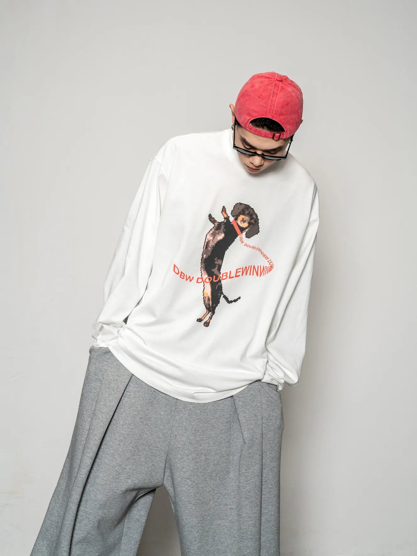 DBW Doublewin Dachshund Print Long Sleeve T-Shirt