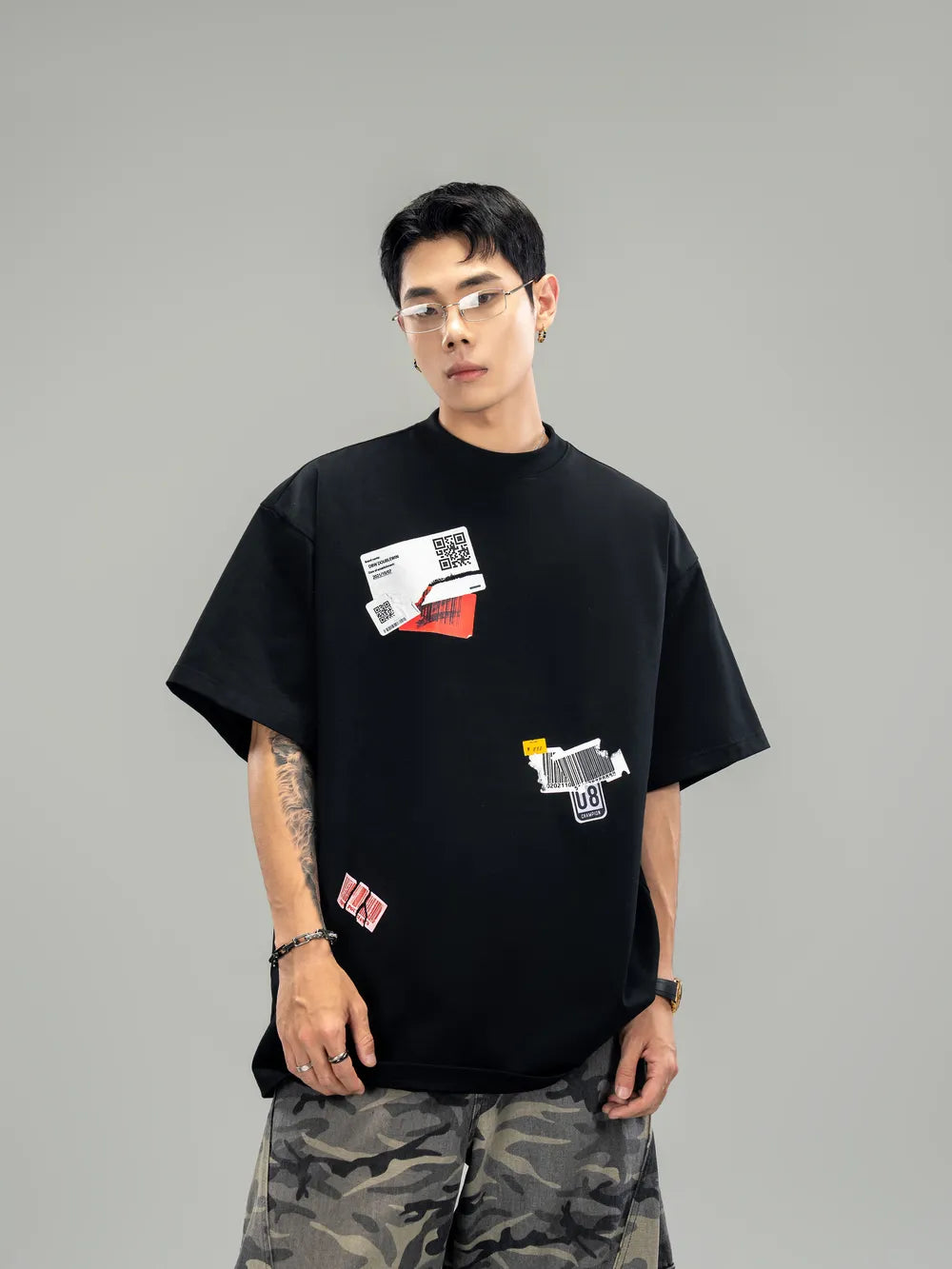 DBW Doublewin QR Code Sticker Element Print T-Shirt