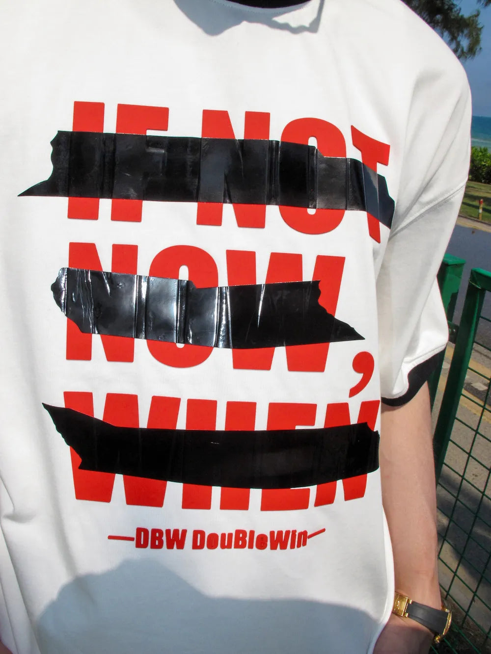 DBW Doublewin IF NOT NOW, WHEN Tape Color-Block T-Shirt