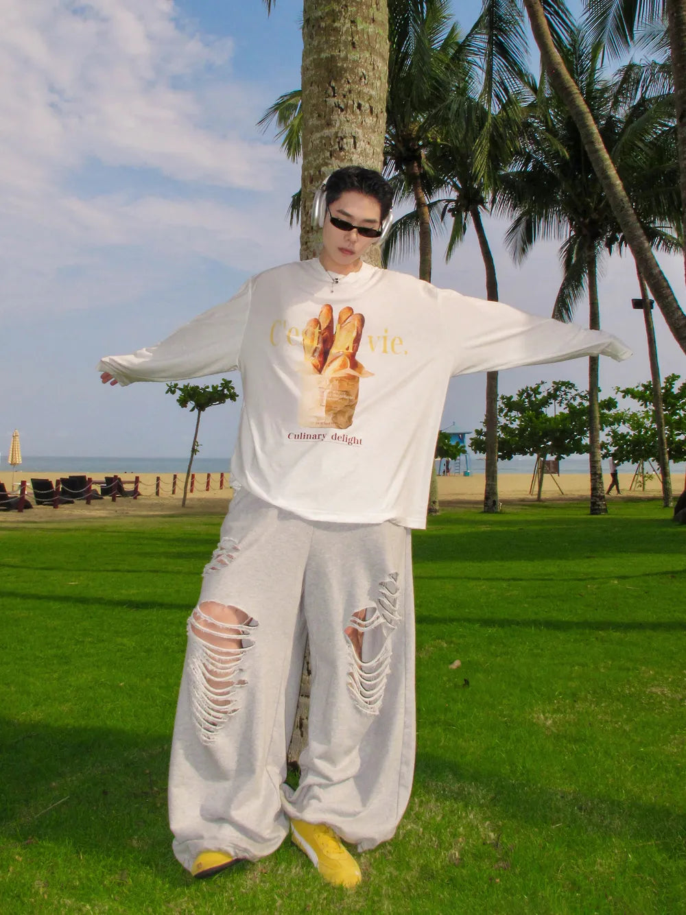 DBW Doublewin Cest la vie.Oversized Long Sleeve T-Shirt