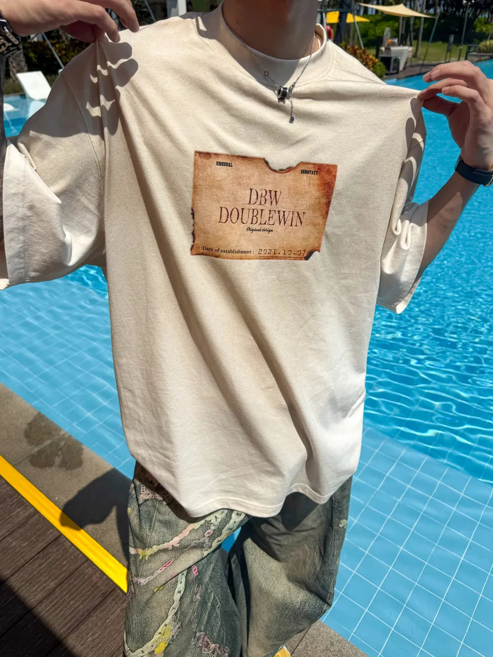 DBW Doublewin Burning Note Print T-Shirt