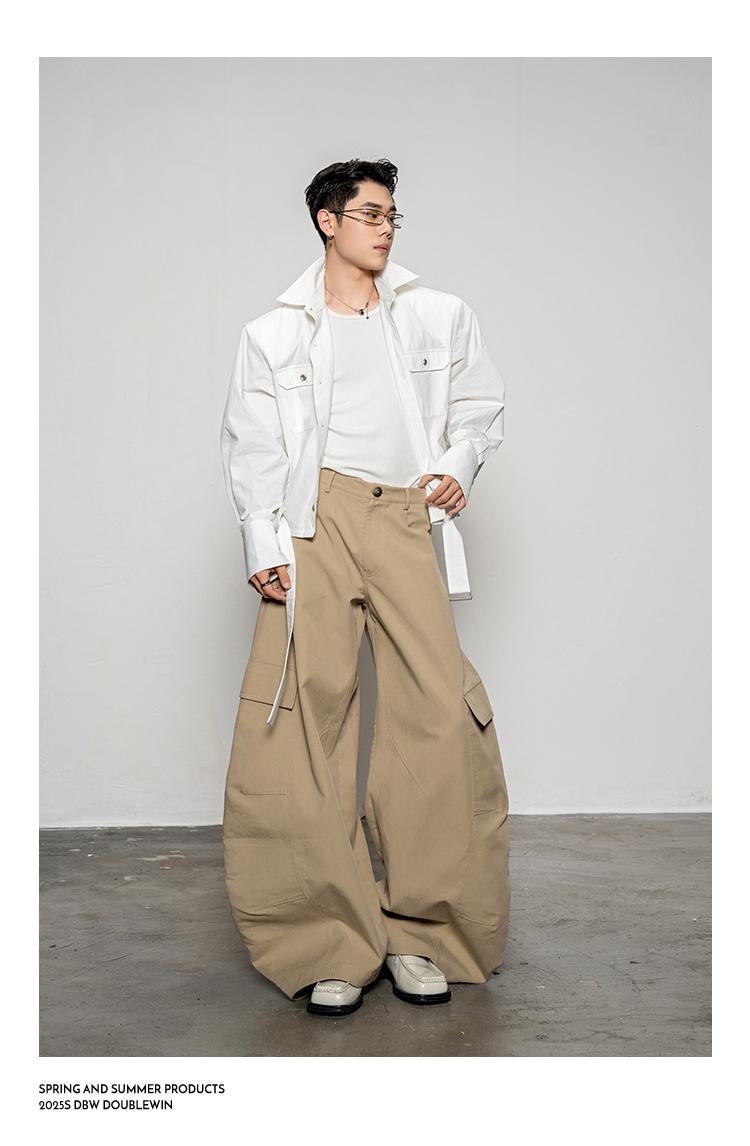 DBW Doublewin pleated textured short silhouette shirt