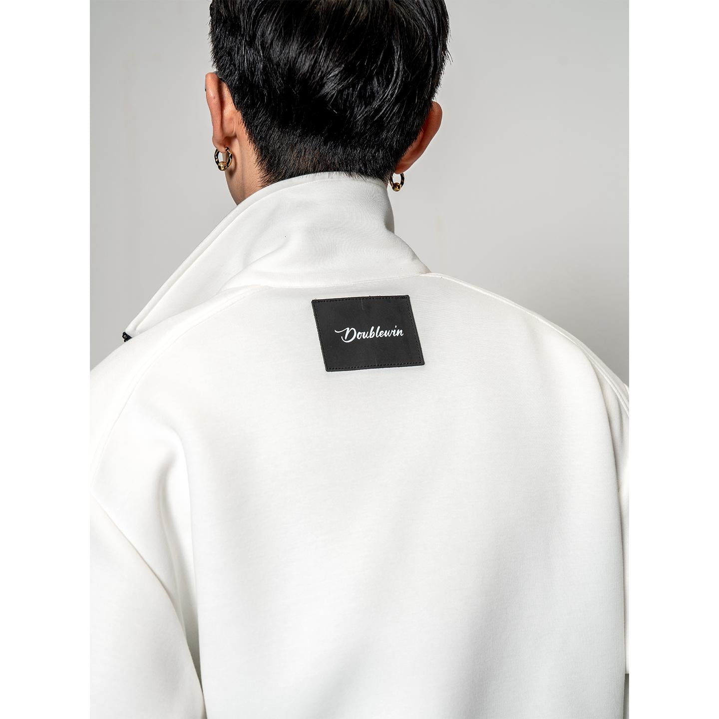 DBW Doublewin High-Neck Color-Block Zip-Up Coat