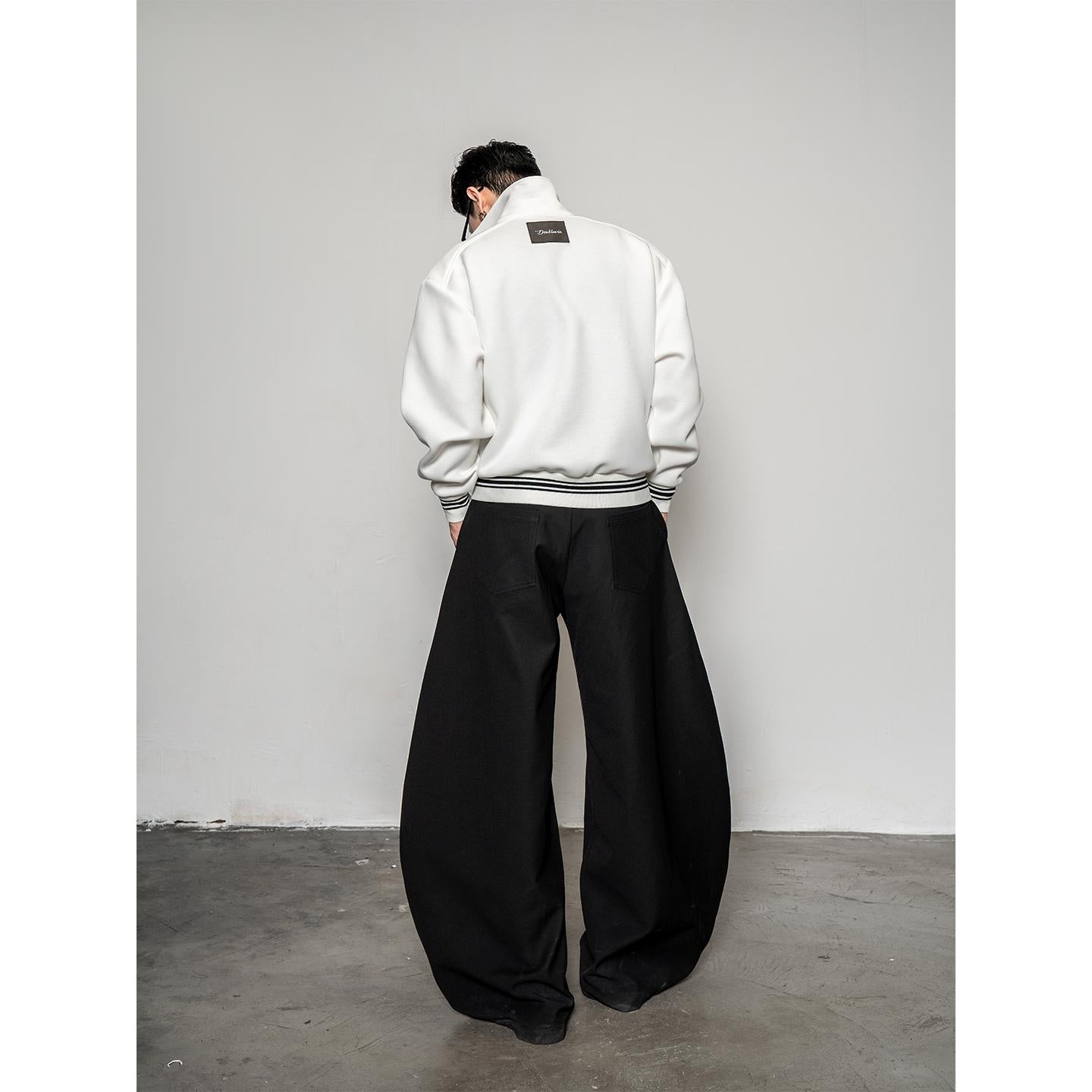 DBW Doublewin High-Neck Color-Block Zip-Up Coat