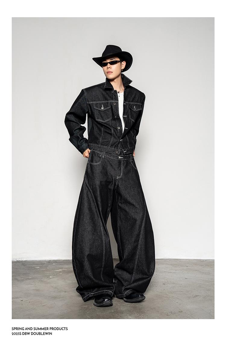 DBW Doublewin Deconstructed False Two-Layer Scimitar Jeans