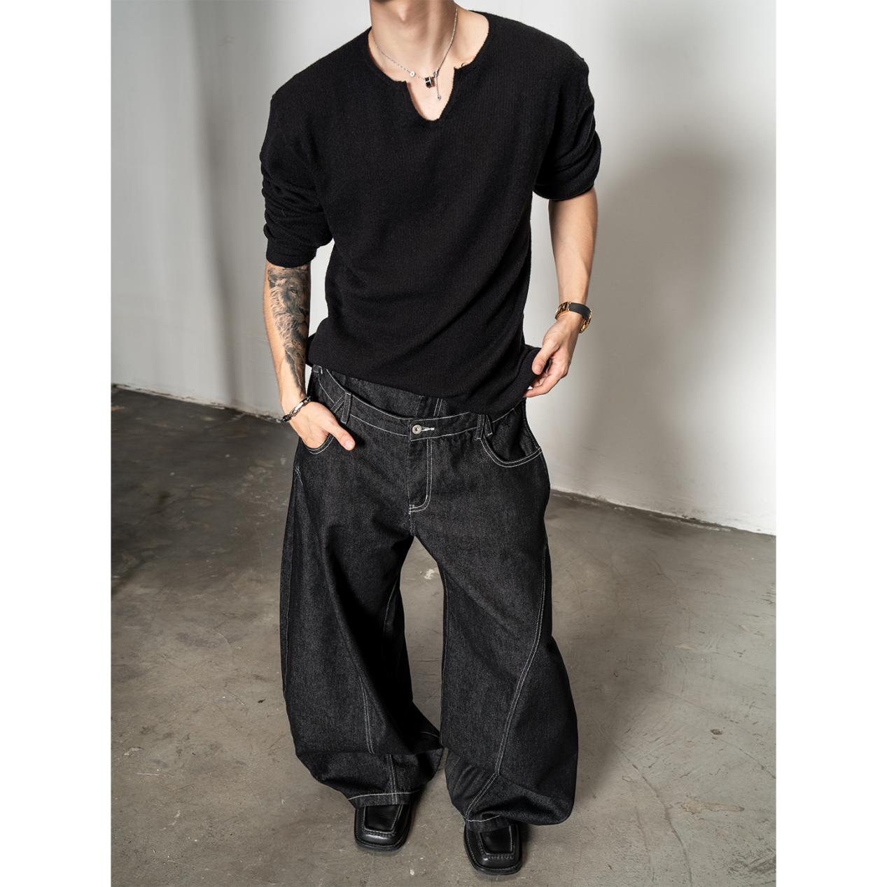 DBW Doublewin lazy comfortable V-neck knitted bottoming shirt