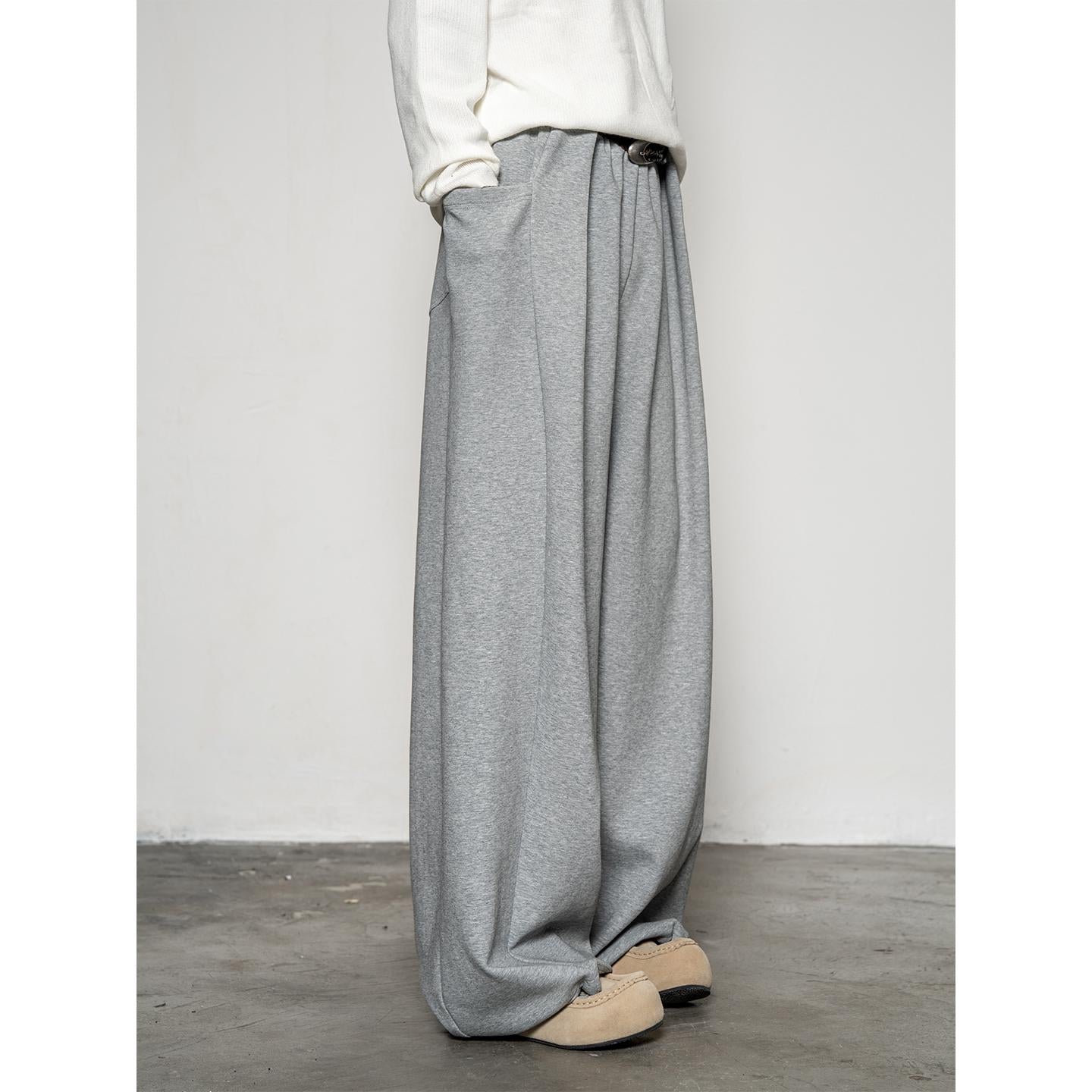 DBW Doublewin layered pleats side large pocket sweatpants