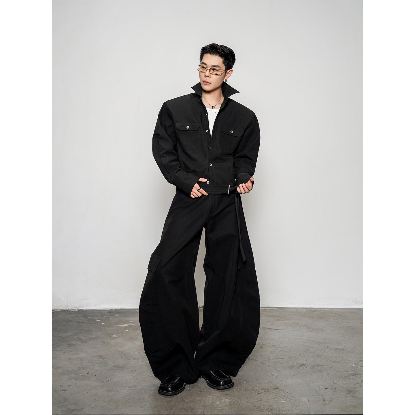 DBW Doublewin large pocket wide leg scimitar casual pants
