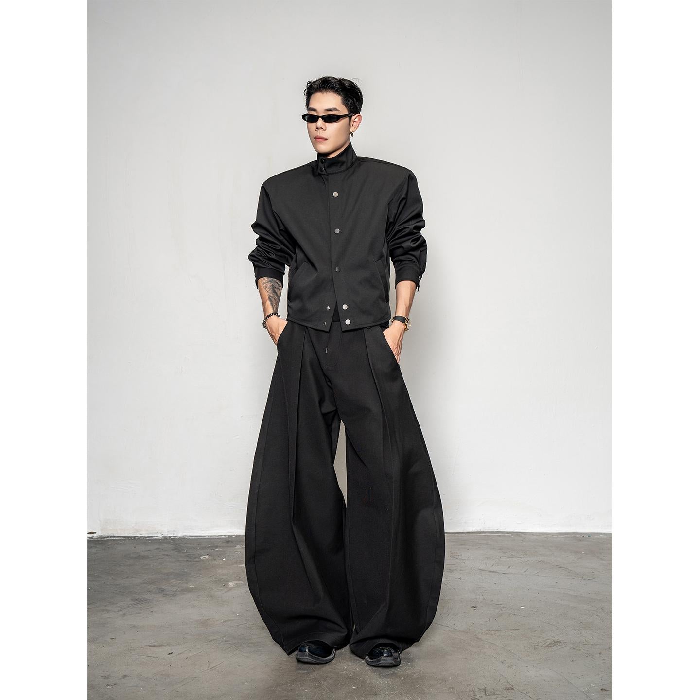 DBW Doublewin pleated textured short silhouette shirt