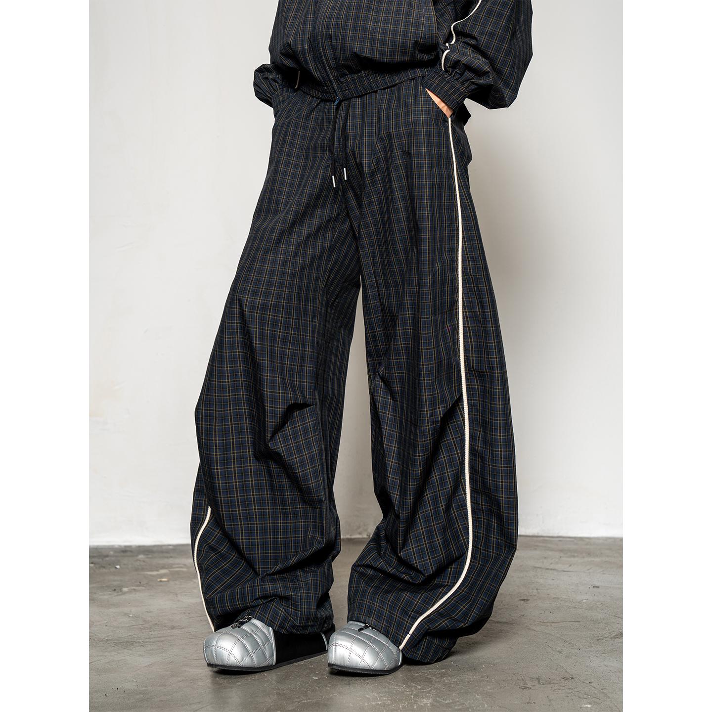 DBW Doublewin Retro Color-Block Outline Check Oversized Sport Set