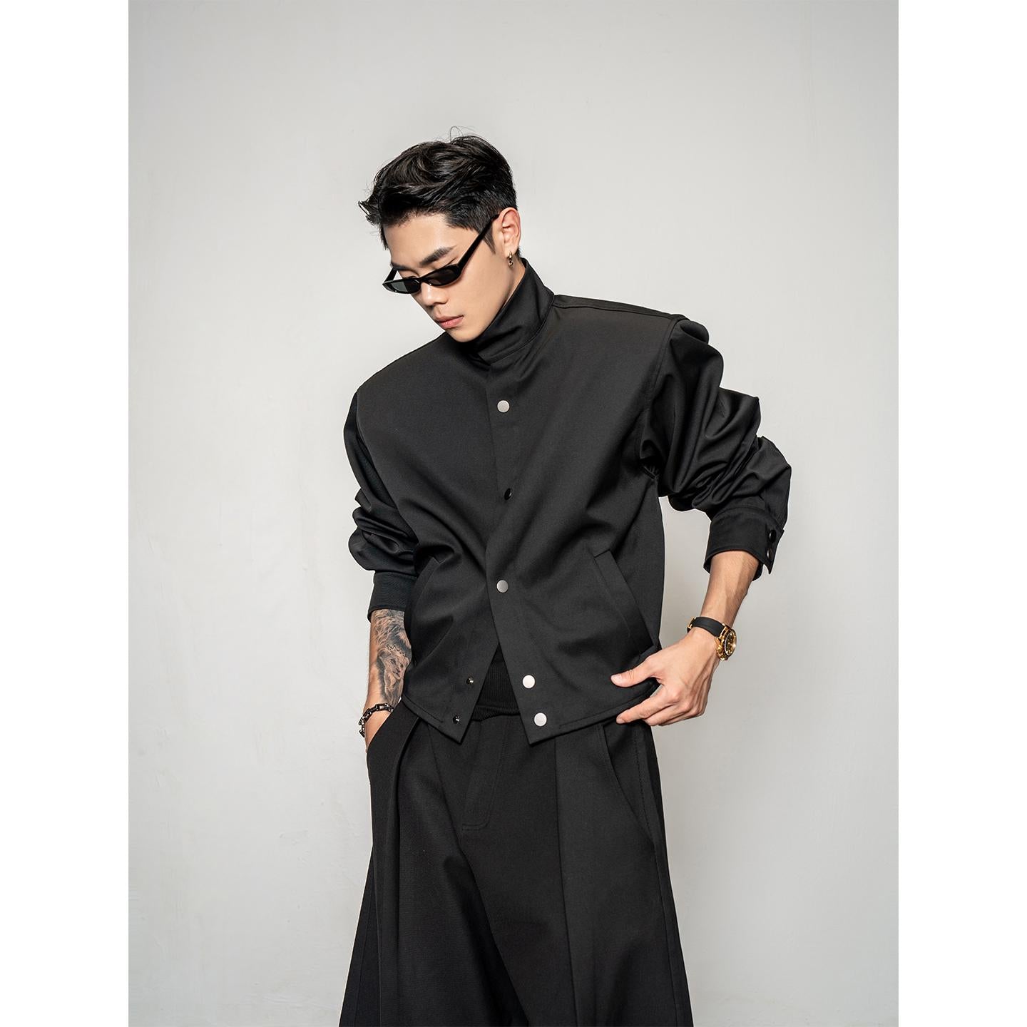 DBW Doublewin pleated textured short silhouette shirt
